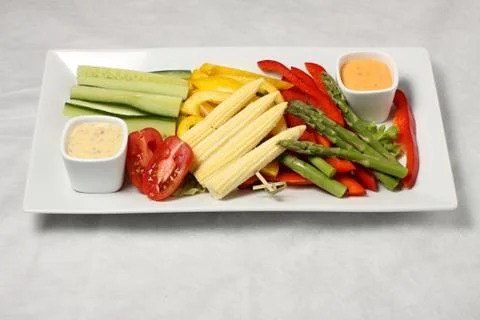 Rectangle vegetable plate Stock Photos