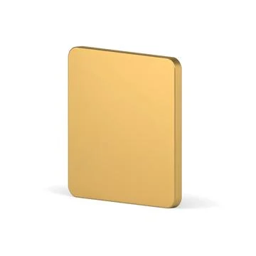 Rectangle vertical wall slim block smooth angled geometric shape golden metal イラスト素材