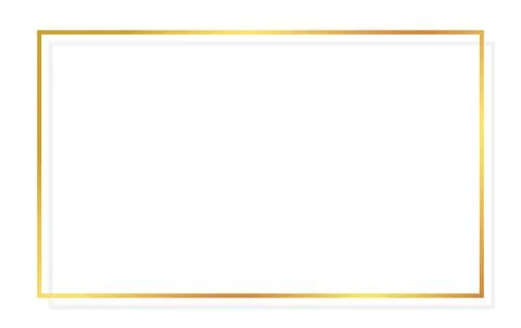 Rectangle vintage gold frame with shadow decorative vector element Stock Illustration