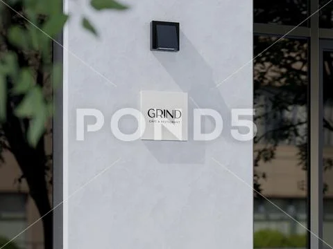 Rectangle Wall Sign Mockup Modello PSD