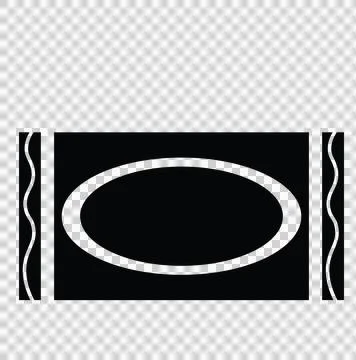 Rectangle With Wavy Lines And Oval Stock Illustration