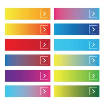 Rectangle web button colorful set Stock Illustration