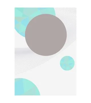 Rectangle white and green card with grey circle brochure element design Stock Illustration