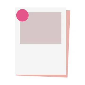 Rectangle white card with red pin brochure element design Stock Illustration