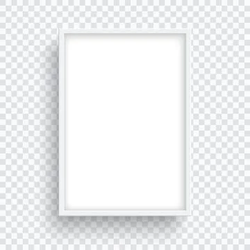 Rectangle white frame isolated on transparent background. Stock Illustration