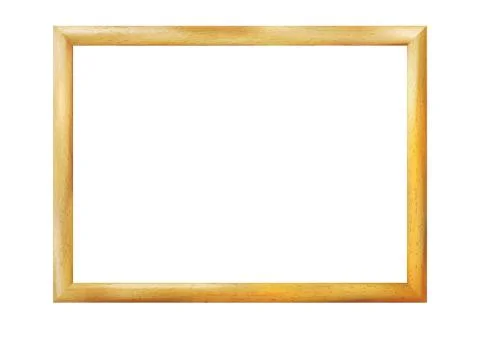 Rectangle wooden realistic frame isolated on white background. Vintage border Stock Illustration