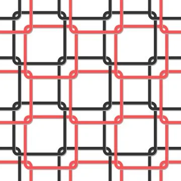 Rectangles and lines seamless pattern red, black, grey eps10 Stock Illustration