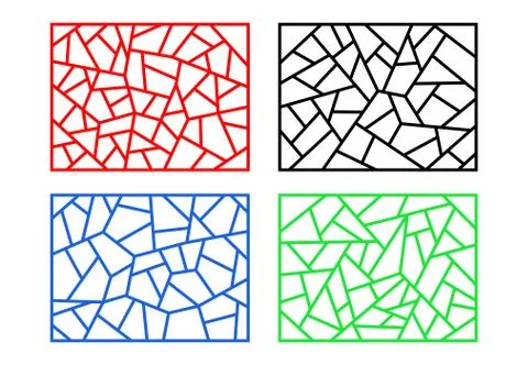 Rectangles Chinese window in geometric style, art Stock Illustration