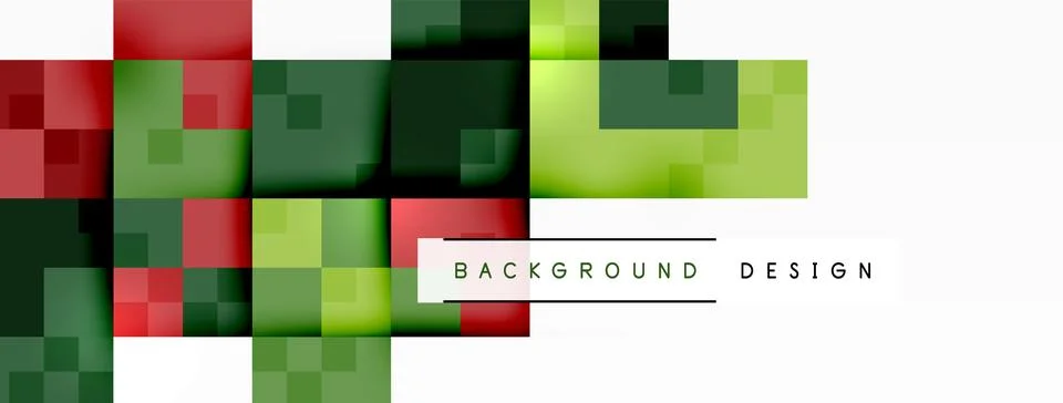 Rectangles with green and red checkered pattern on white background Stock Illustration
