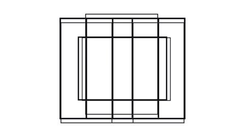 Rectangles with line animation video on white background Stock Footage 345029846