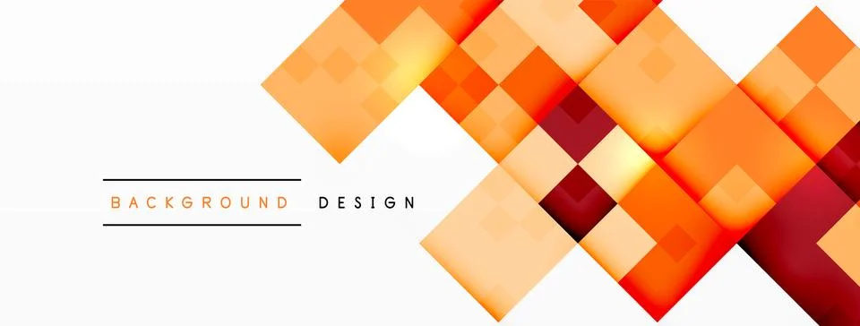 Rectangles of orange and red on a white background with a symmetrical pattern Stock Illustration