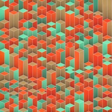 Rectangles pattern design in modern style. 3d rendering digital illustration Stock Illustration