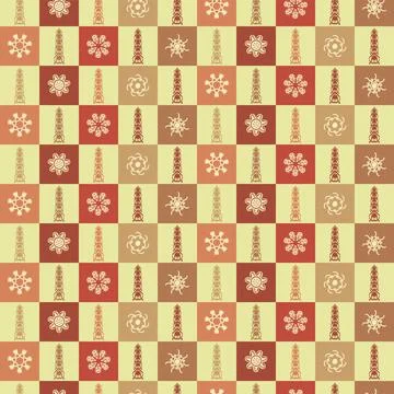 Rectangles of red, brown tones, inside which there are patterned elements i.. Illustrazione stock