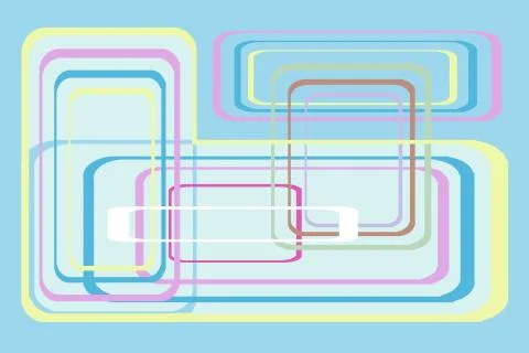 RECTANGLES WITH ROUNDED CORNERS IN BLUE PINK AND YELLOW Stock Illustration
