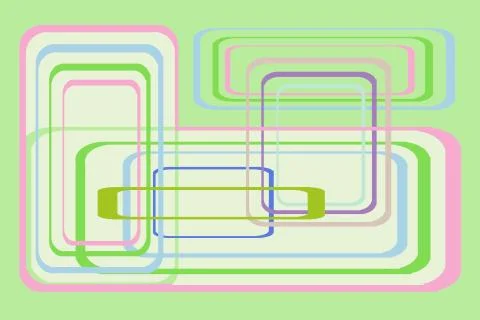 RECTANGLES WITH ROUNDED CORNERS IN PINK GREEN AND BLUE Stock Illustration