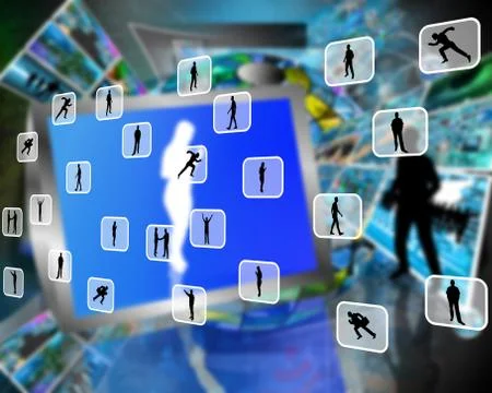 Rectangles with silhouettes 스톡 일러스트