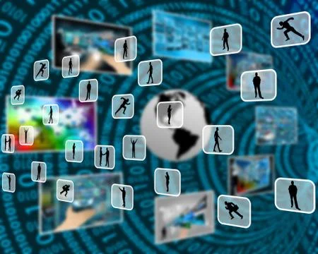 Rectangles with silhouettes 스톡 일러스트