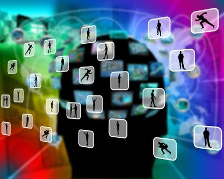 Rectangles with silhouettes イラスト素材