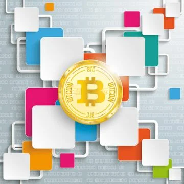 Rectangles Squares Cross Bitcoin Coin Data Stock Illustration