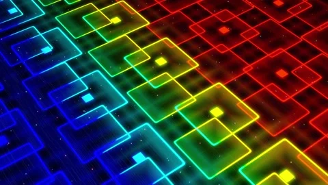 Rectangles. Vj abstract sci fi futuristic bg. Fly over 3d multilayer hologram Stock Footage 315471555