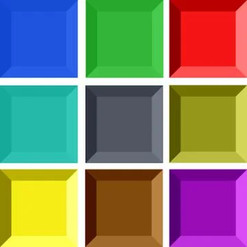 Rectangular 3D Buttons Stock Illustration