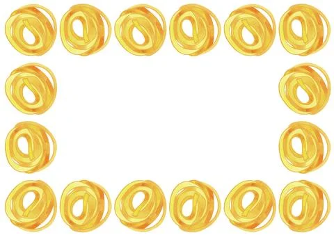 Rectangular A3 frame made of different types of Italian pasta Stock Illustration