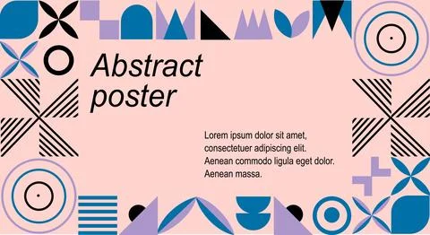 Rectangular abstract neogemmetric banner Stock Illustration