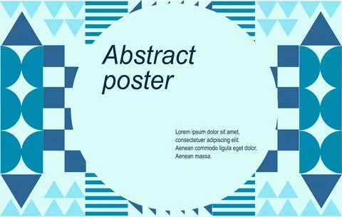 Rectangular abstract neogeometric banner on blue background Stock Illustration
