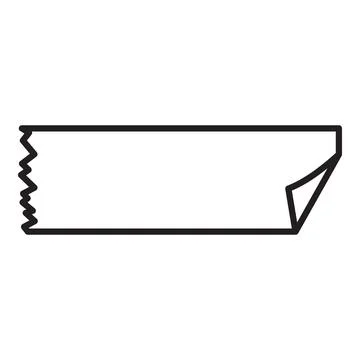 Rectangular adhesive label with serrated edge and folded corner Illustrazione stock