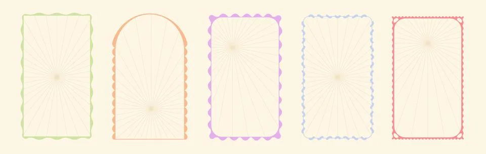 Rectangular and arch scalloped frames Stock Illustration