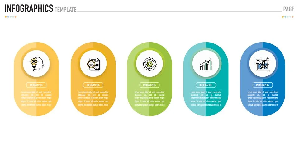 Rectangular and oval infographic for business presentation Stock Illustration