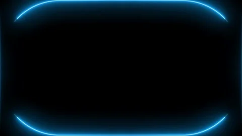 Rectangular and oval semicircular horizontal frame with moving neon light e.. Stock Footage 270316076