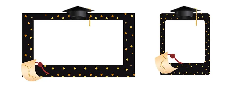 Rectangular and square frame for college and graduates Stock Illustration