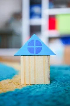 Rectangular and triangular shapes on each other forming a house Stock Photos