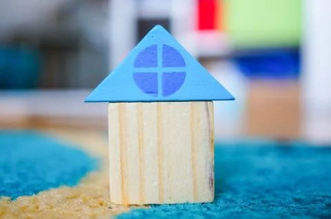 Rectangular and triangular shapes on each other forming a house Fotos de archivo
