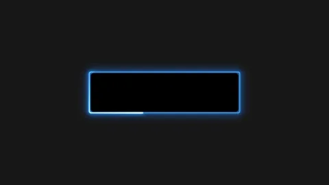 Rectangular animated Black Button with Glowing Blue Neon Border and Progres.. Stock Footage 330476527