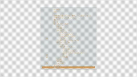 Rectangular animated block with scrolling abstract code. Stock Footage 160317420