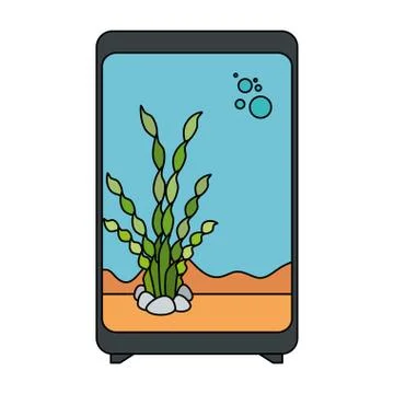 Rectangular aquarium without fish icon 스톡 일러스트