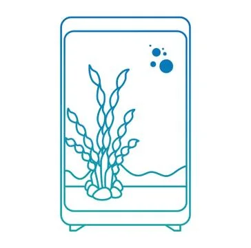 Rectangular aquarium without fish icon Illustrazione stock