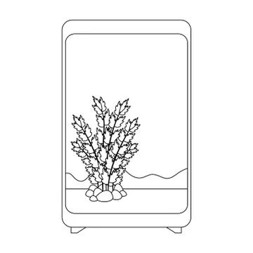 Rectangular aquarium without fish icon Stockillustratie