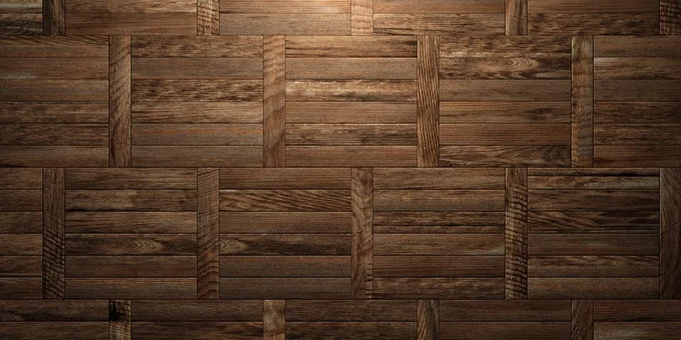 Rectangular arranged warm brown wood boards or planks surface background te.. Stock Illustration
