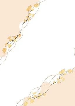 Rectangular background for a banner with maple branches Stock Illustration
