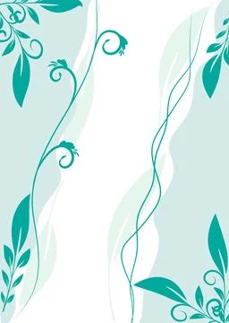 Rectangular background for a banner with plant elements Stock Illustration