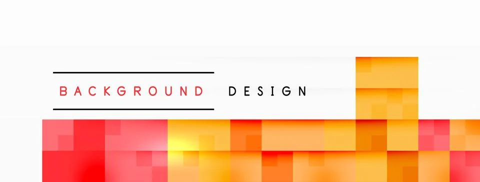 Rectangular background design with red and yellow squares Illustrazione stock
