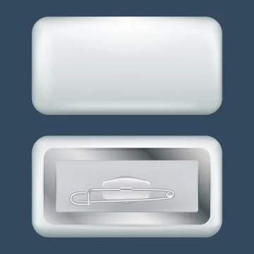 Rectangular badge mockup, realistic style イラスト素材