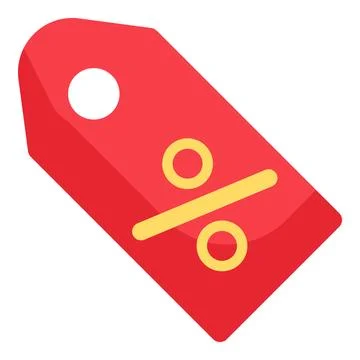 Rectangular Badge With Percent Sign Red Discount Stock Illustration