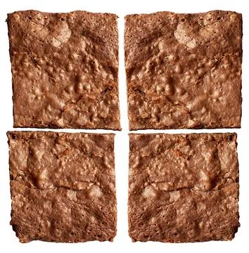 Rectangular baked brownie chocolate cake with cracked surface Fotos Stock
