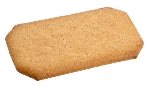 Rectangular baked cookies sprinkled with sugar on isolated background 스톡 사진