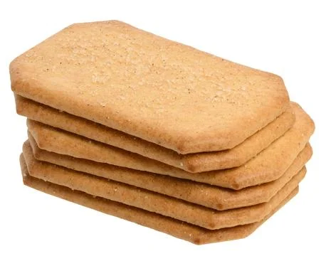 Rectangular baked cookies sprinkled with sugar on isolated background Stock Photos