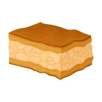 Rectangular baklava. Vector illustration on white background. Stock Illustration